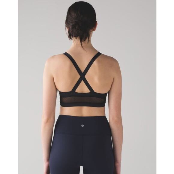 NEW Lululemon Body Con Sports Bra Long Line Mesh Panels Size 8 A/B Cup Black - Picture 6 of 8